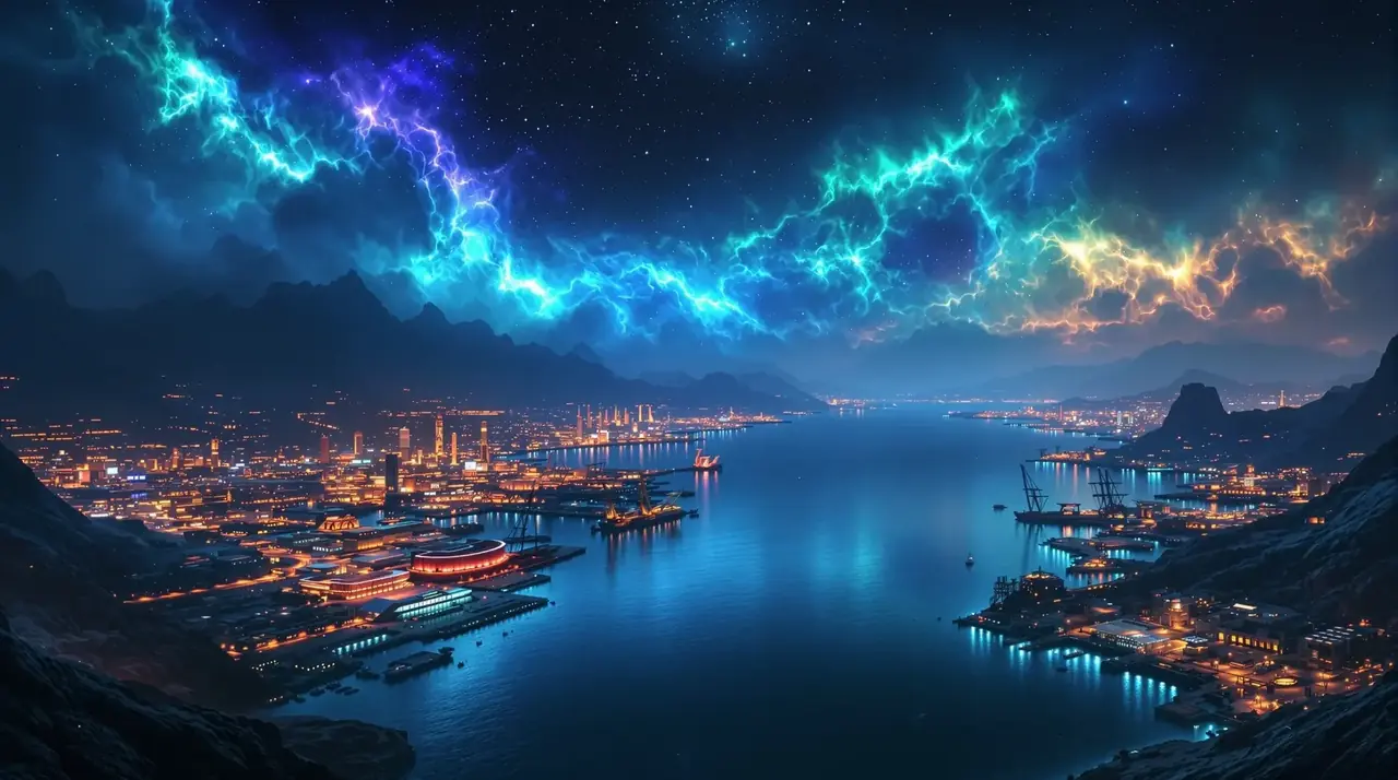 猫咪视频星际港湾夜景 - 猫咪视频首页背景